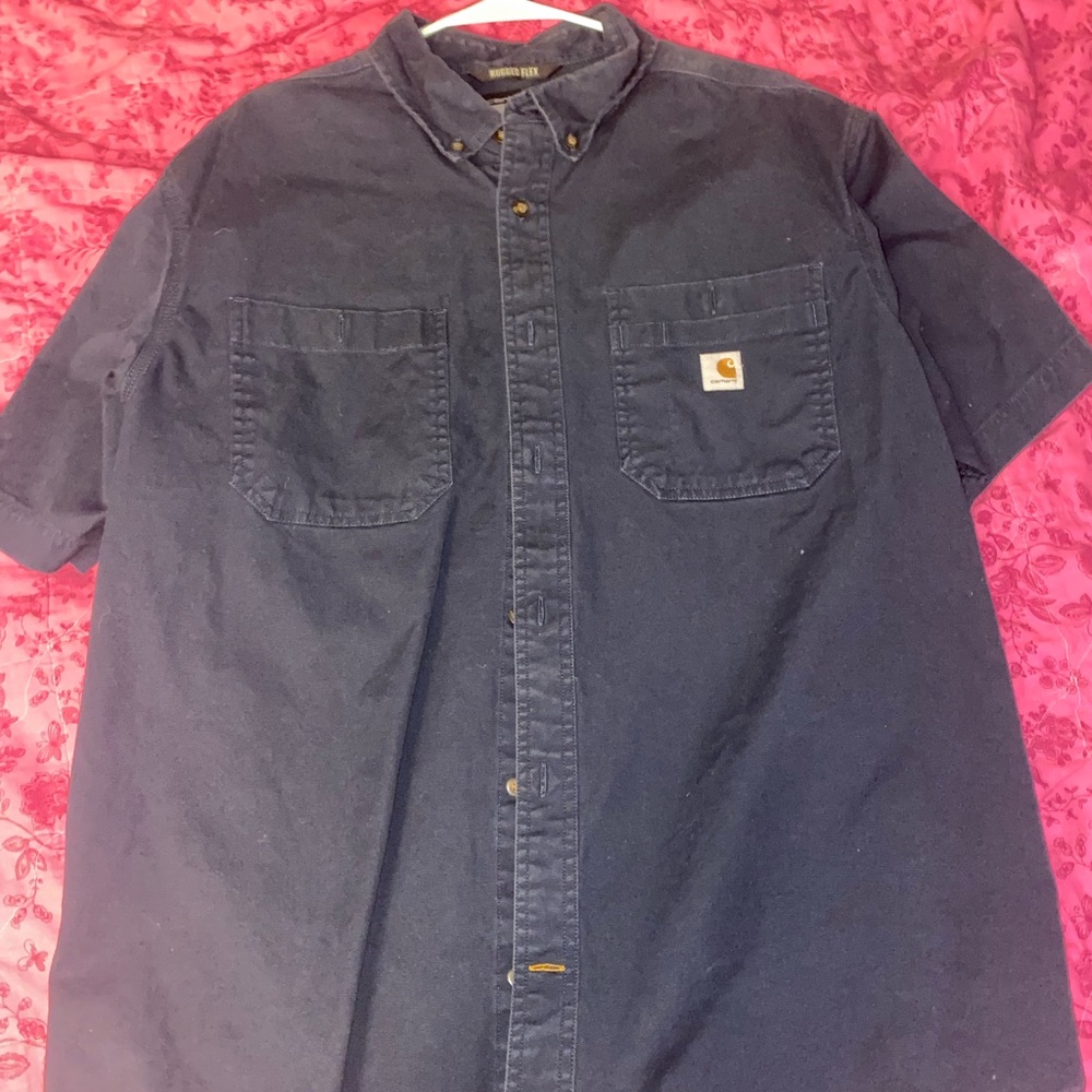 Carhartt Men's Dark Blue Casual Button Down Shirt